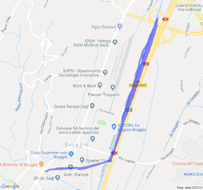 Mappa del percorso di corsa