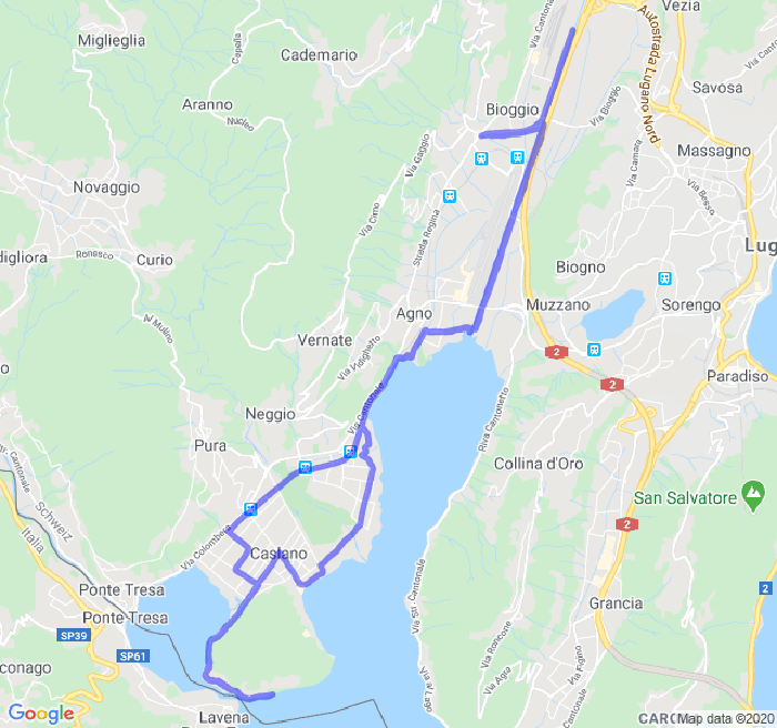 Mappa del percorso di corsa