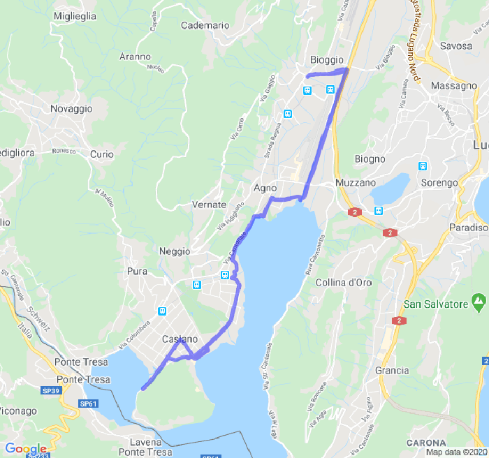 Mappa del percorso di corsa