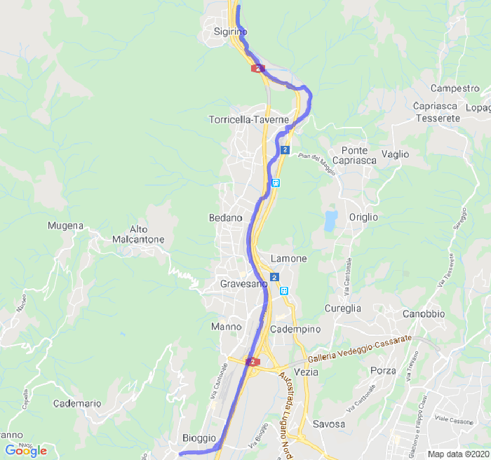 Mappa del percorso di corsa