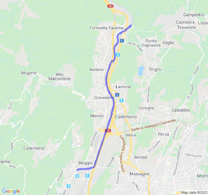 Mappa del percorso di corsa
