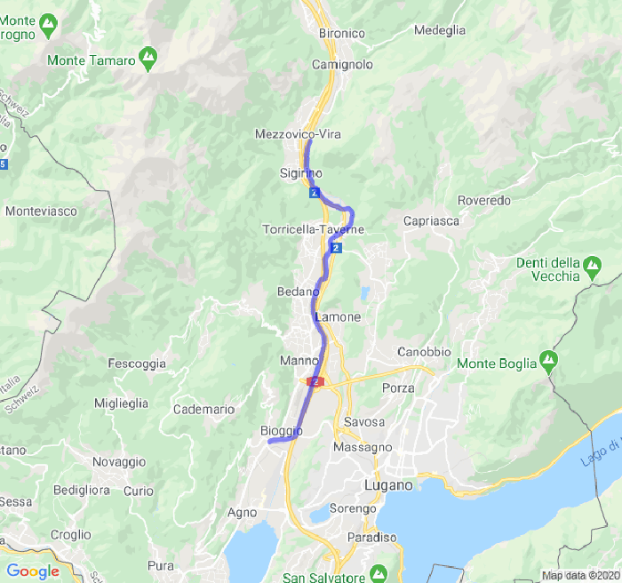 Mappa del percorso di corsa