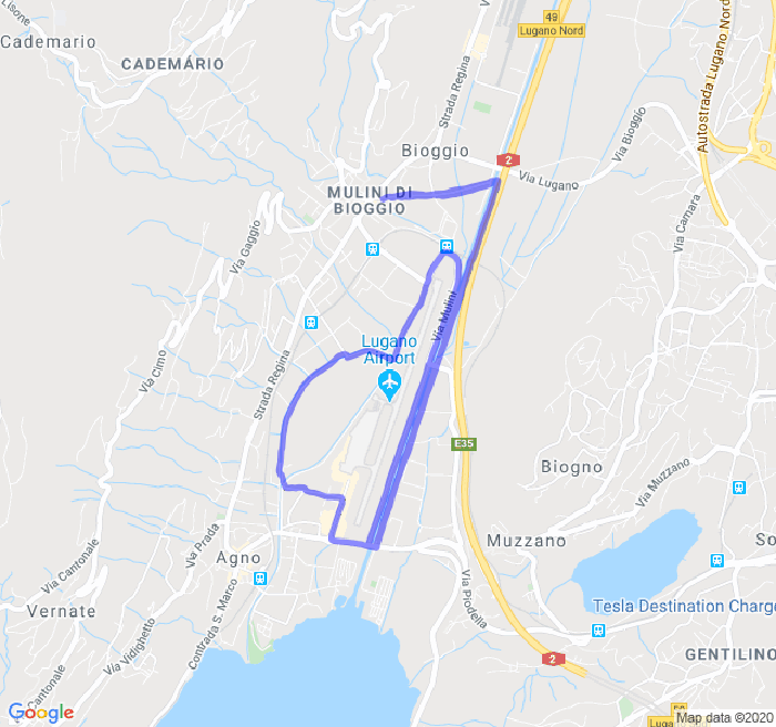 Mappa del percorso di corsa
