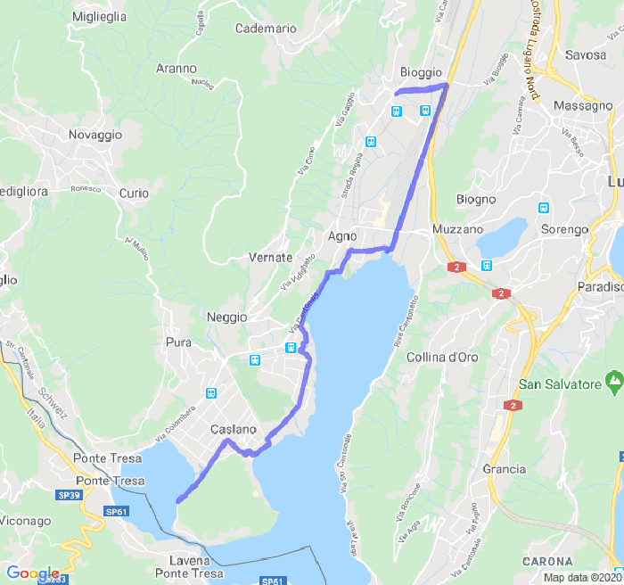 Mappa del percorso di corsa