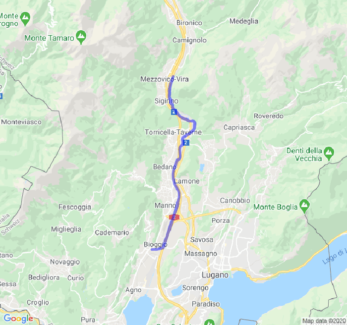Mappa del percorso di corsa