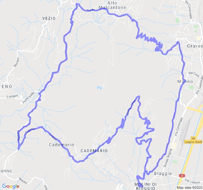 Mappa del percorso di corsa