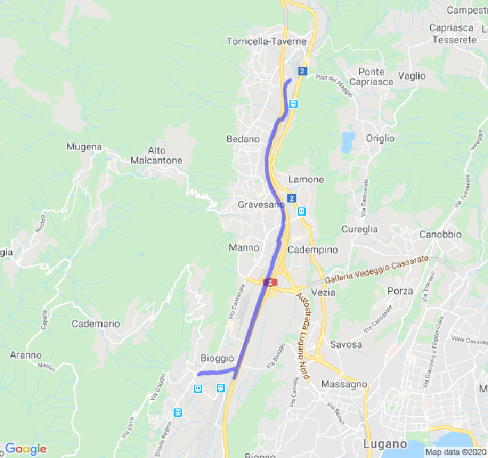 Mappa del percorso di corsa