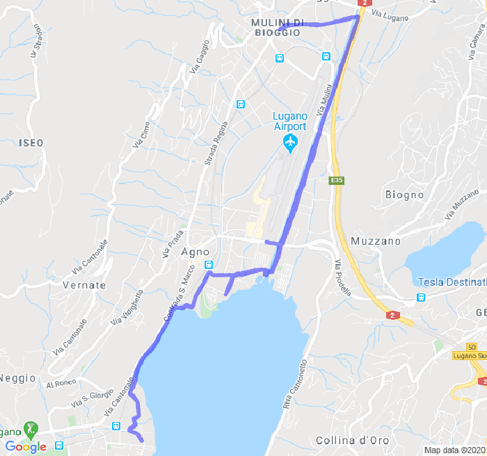 Mappa del percorso di corsa