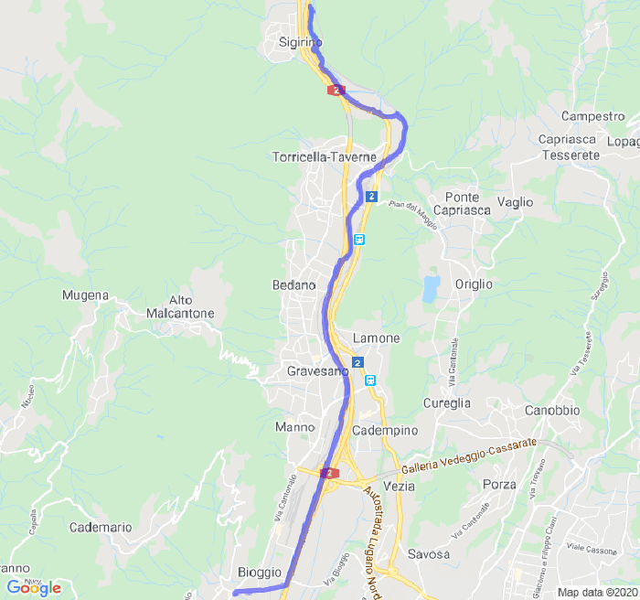 Mappa del percorso di corsa