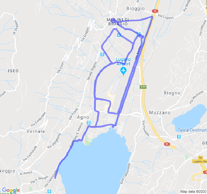 Mappa del percorso di corsa