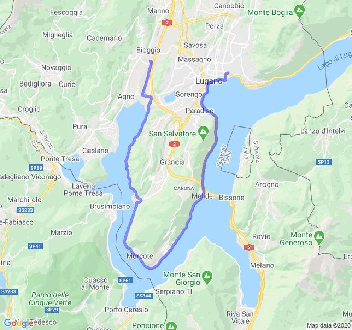 Mappa del percorso di corsa