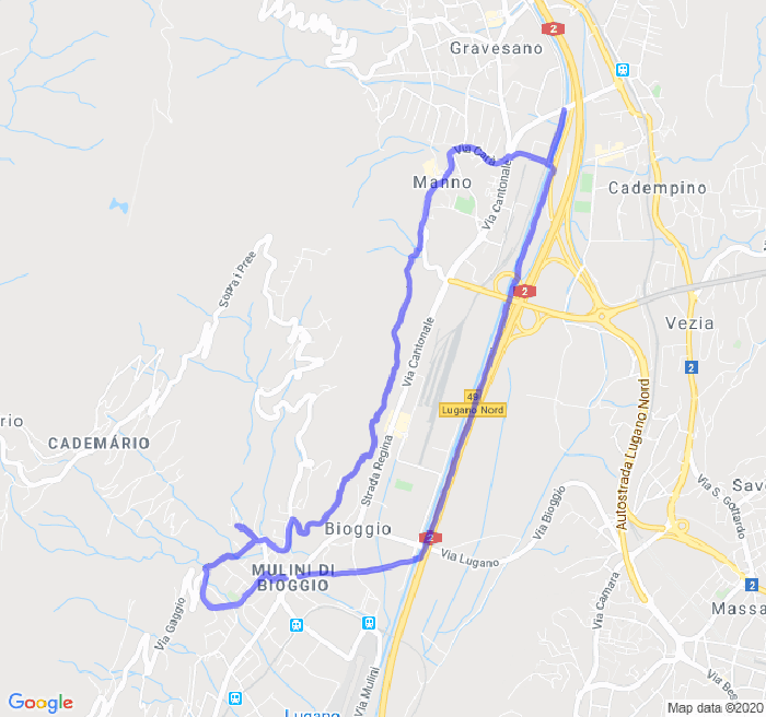 Mappa del percorso di corsa