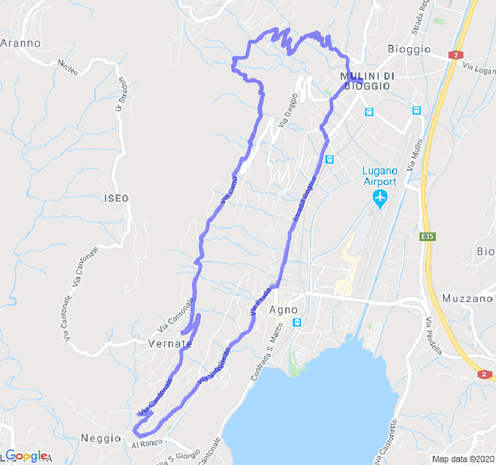 Mappa del percorso di corsa