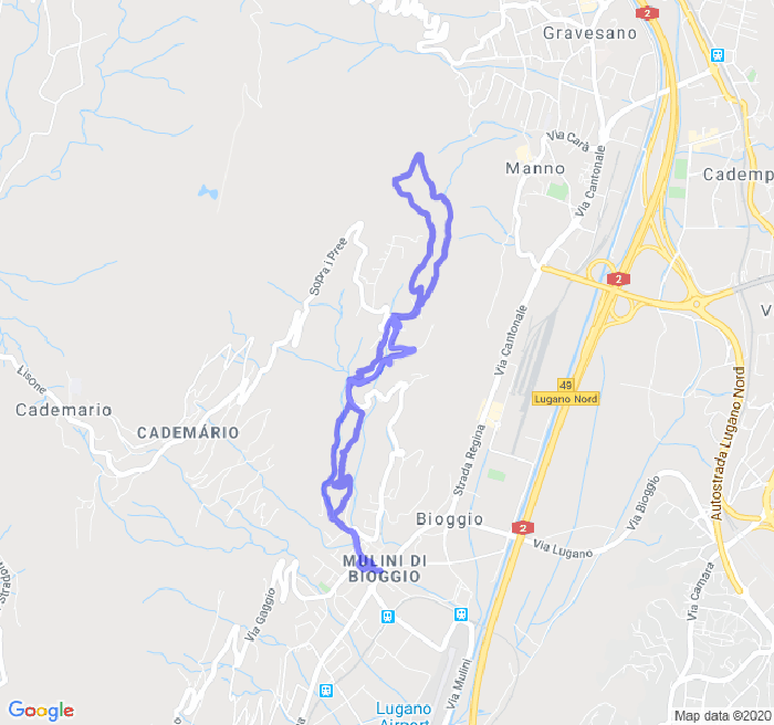 Mappa del percorso di corsa