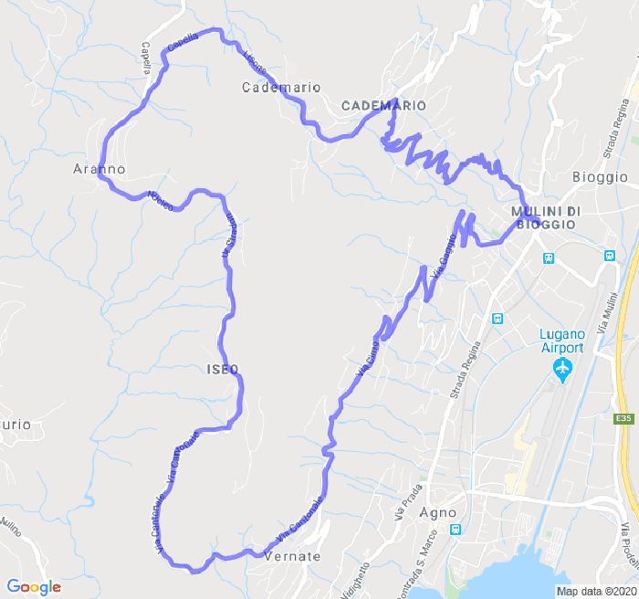 Mappa del percorso di corsa