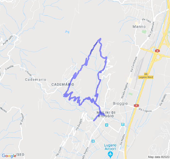 Mappa del percorso di corsa