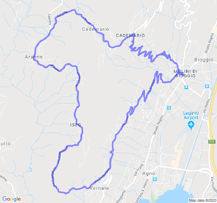 Mappa del percorso di corsa