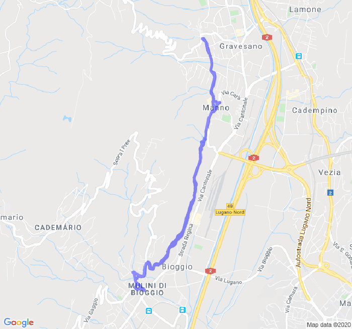 Mappa del percorso di corsa