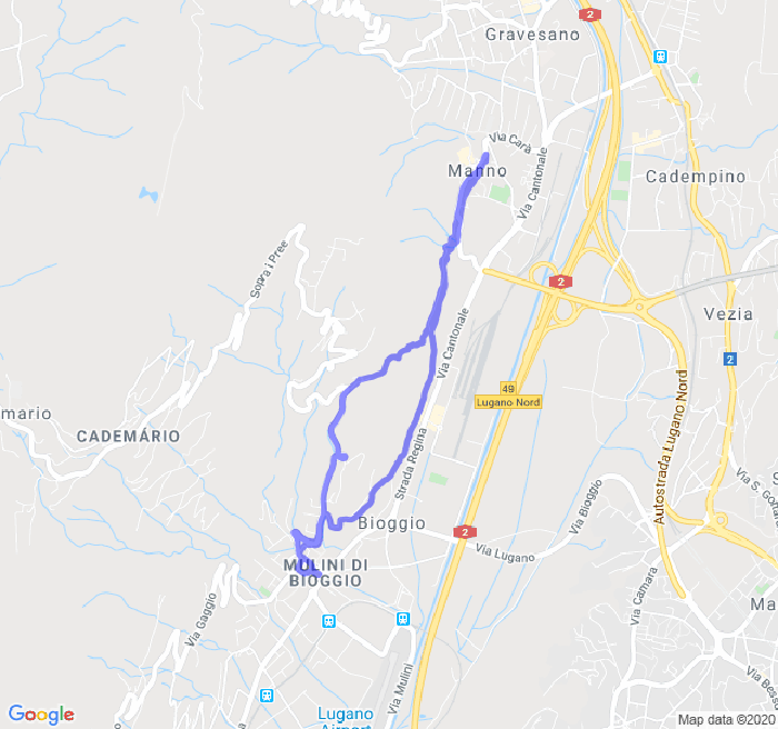 Mappa del percorso di corsa