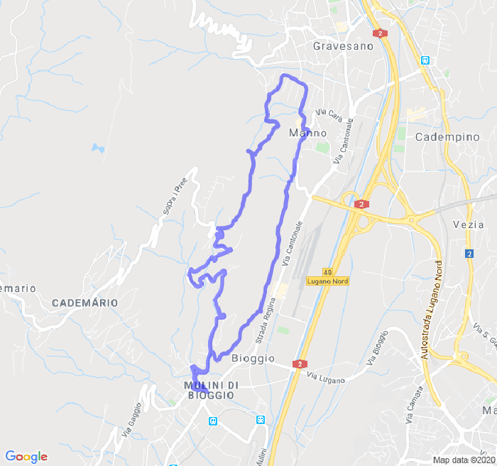 Mappa del percorso di corsa