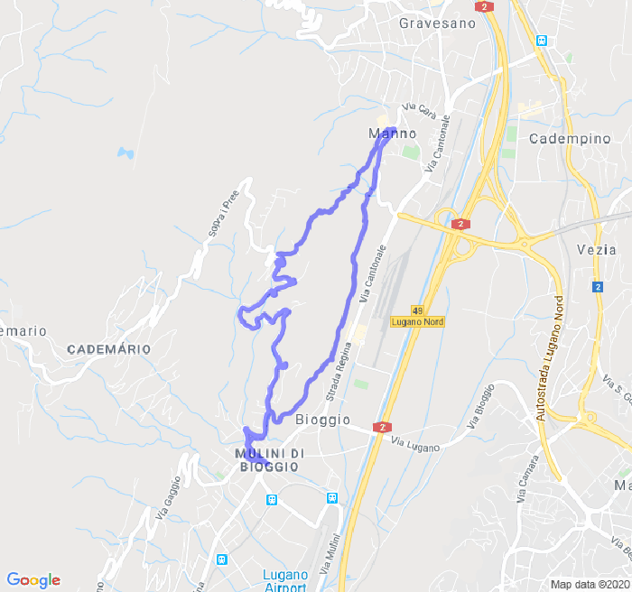 Mappa del percorso di corsa