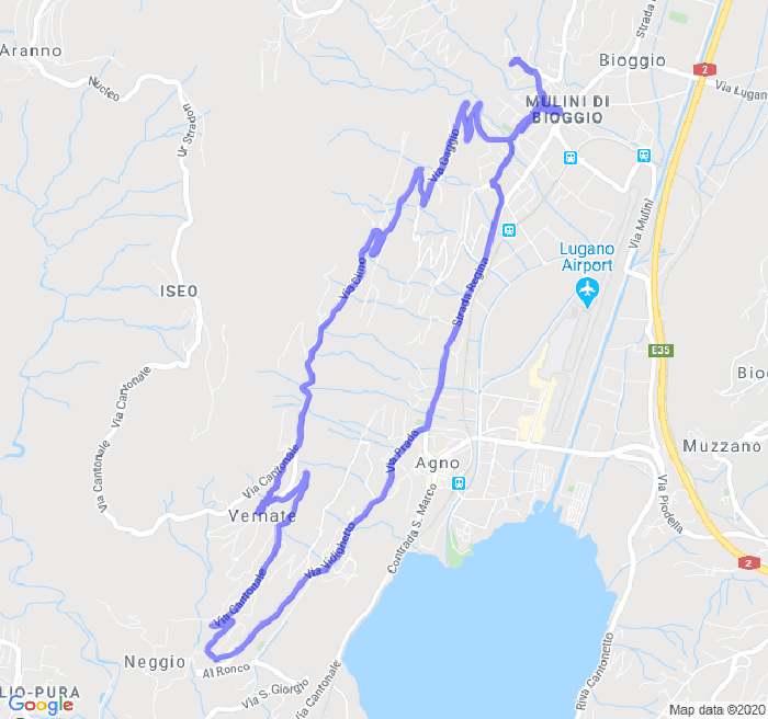 Mappa del percorso di corsa