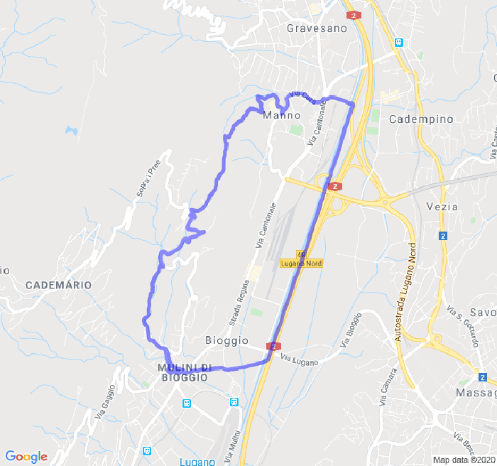 Mappa del percorso di corsa
