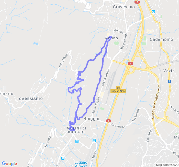 Mappa del percorso di corsa