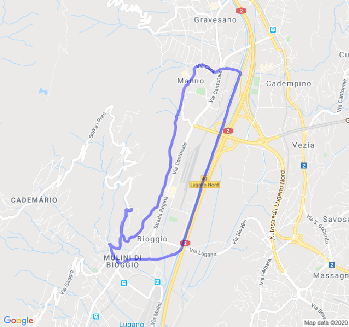 Mappa del percorso di corsa