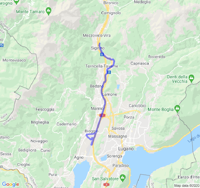 Mappa del percorso di corsa