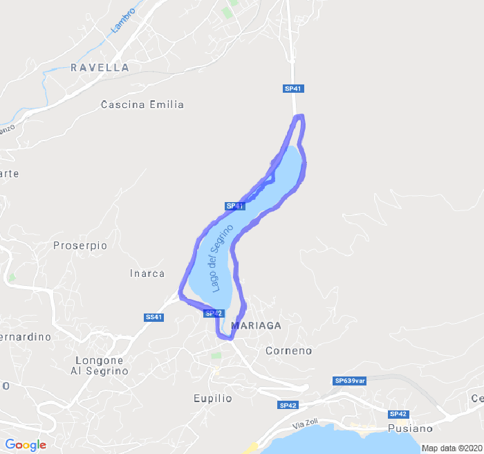 Mappa del percorso di corsa
