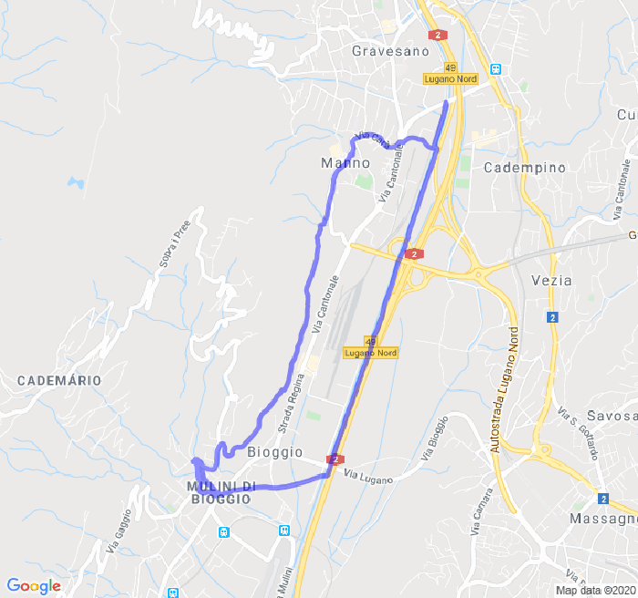 Mappa del percorso di corsa