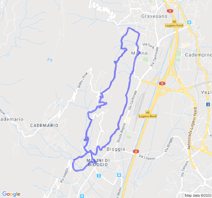 Mappa del percorso di corsa