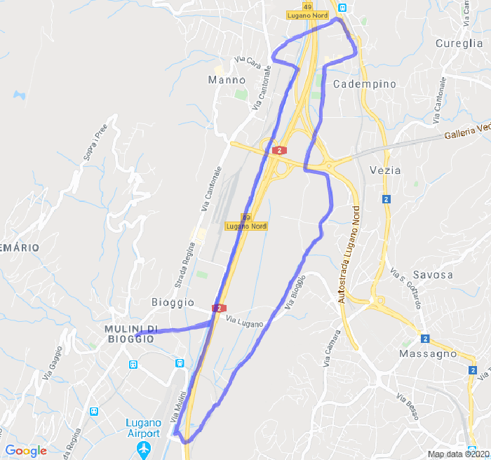 Mappa del percorso di corsa