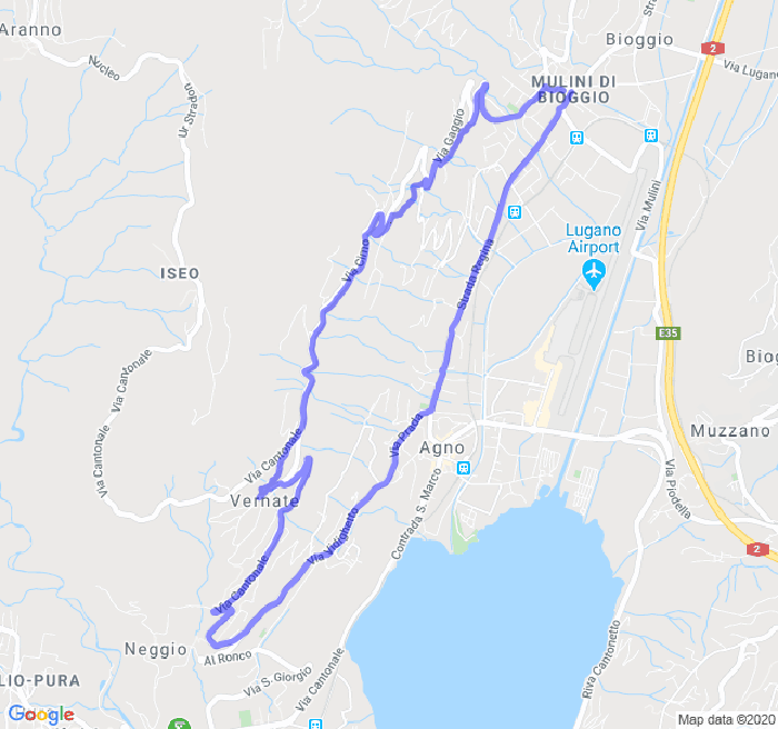 Mappa del percorso di corsa