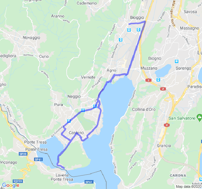 Mappa del percorso di corsa