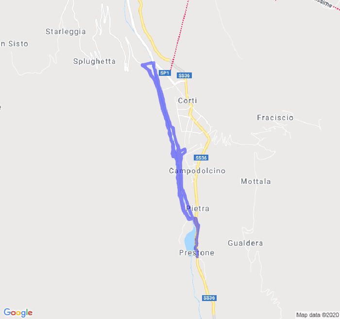 Mappa del percorso di corsa
