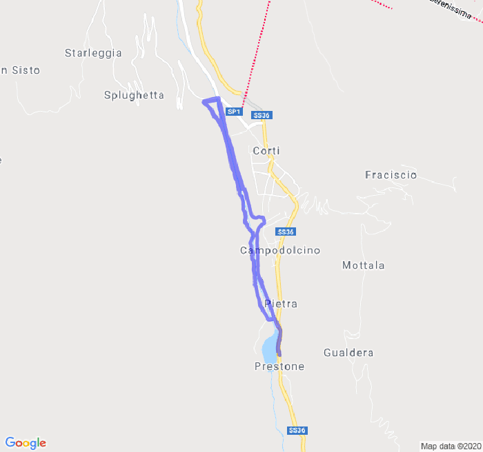 Mappa del percorso di corsa