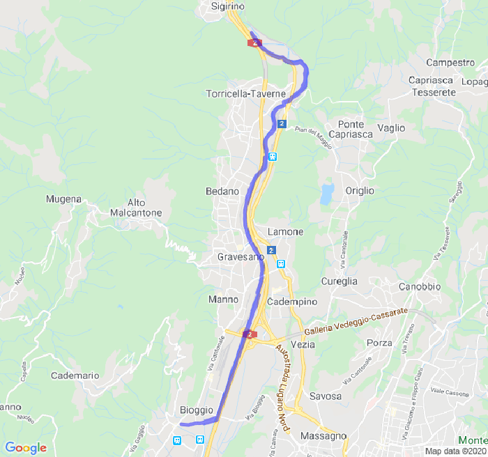 Mappa del percorso di corsa