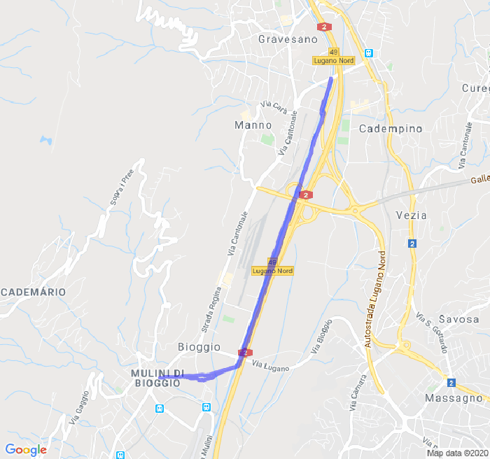 Mappa del percorso di corsa