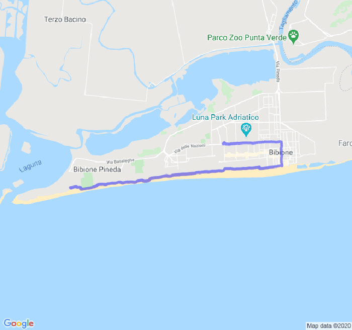 Mappa del percorso di corsa