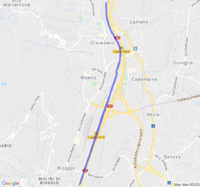 Mappa del percorso di corsa
