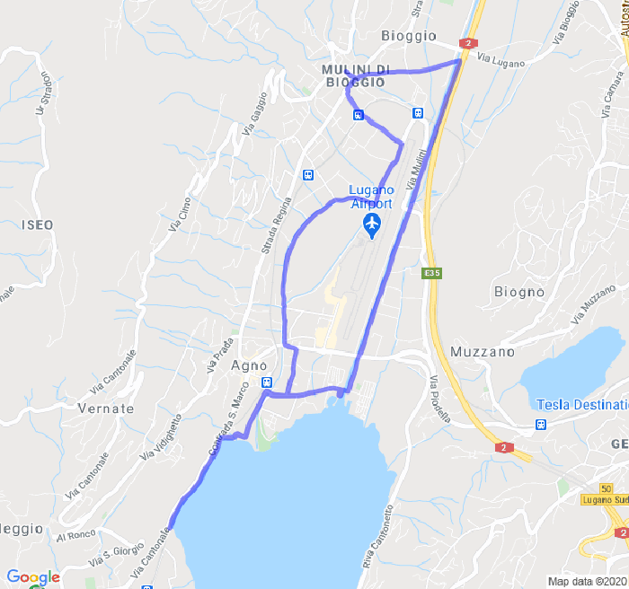 Mappa del percorso di corsa