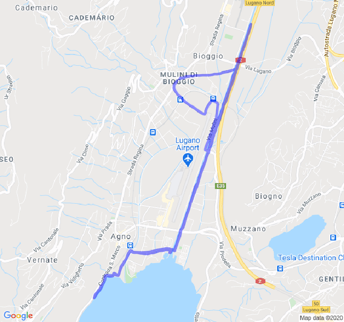 Mappa del percorso di corsa