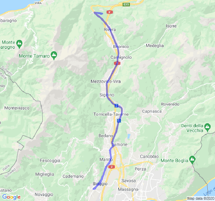 Mappa del percorso di corsa