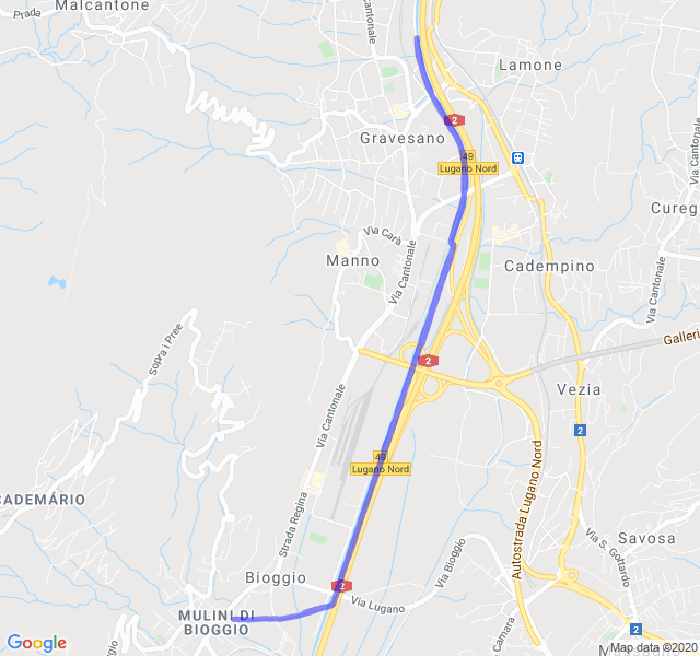 Mappa del percorso di corsa