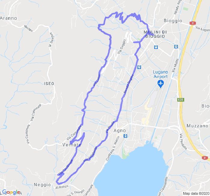 Mappa del percorso di corsa