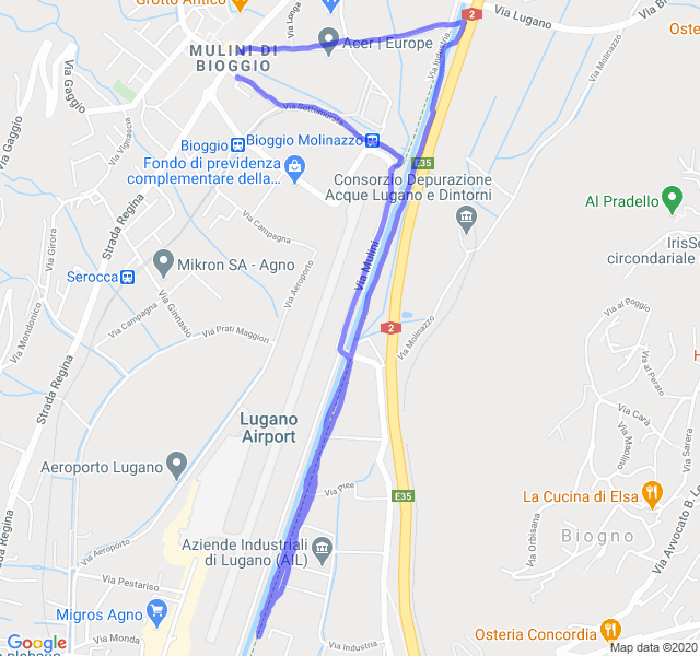 Mappa del percorso di corsa
