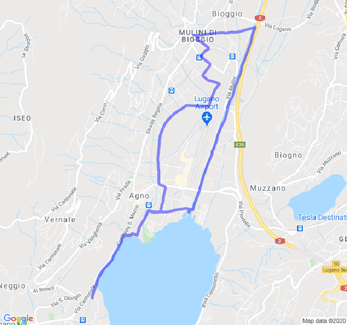 Mappa del percorso di corsa