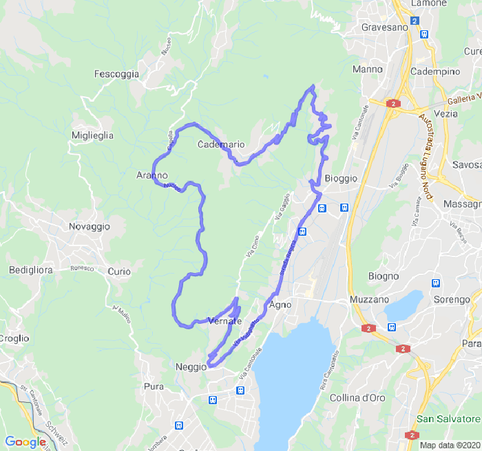 Mappa del percorso di corsa